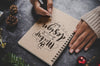 Notebook Mockup With Christmas Decoration Psd