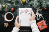 Notebook Mockup With Christmas Design Psd