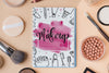 Notebook Mockup With Makeup Concept Psd