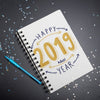 Notebook Mockup With New Year Concept Psd