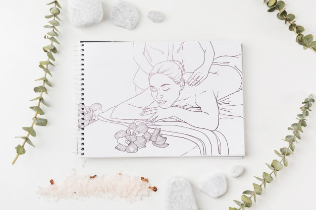 Notebook Mockup With Spa Concept Psd