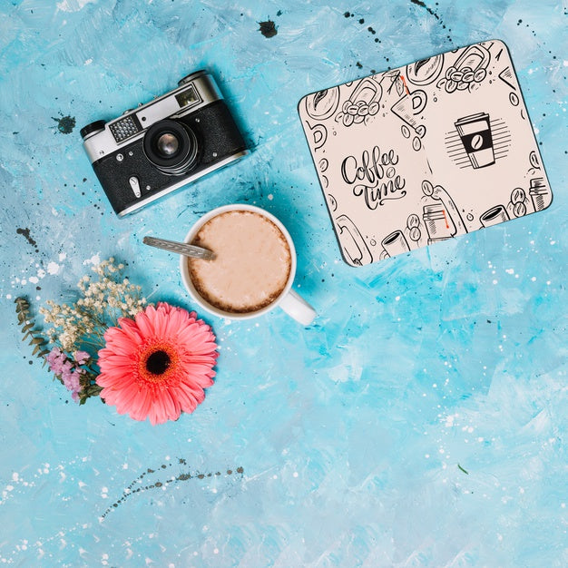 Notebook Mockup With Spring Concept Psd