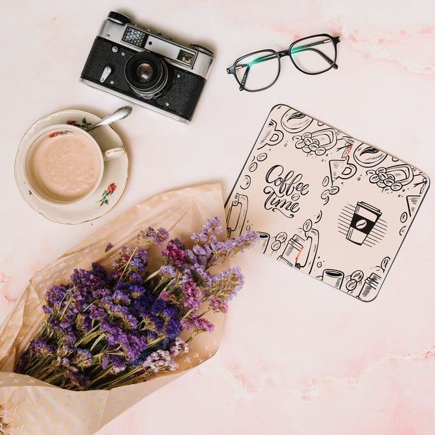 Notebook Mockup With Spring Concept Psd