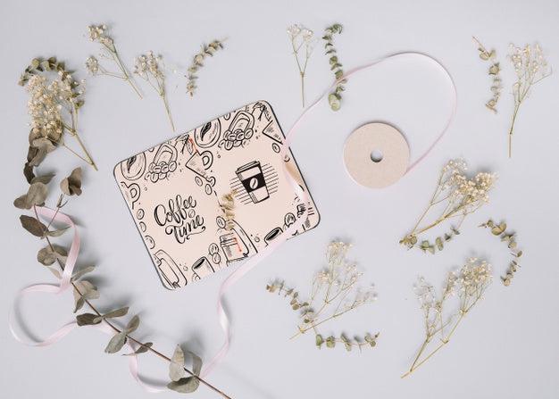 Notebook Mockup With Spring Concept Psd