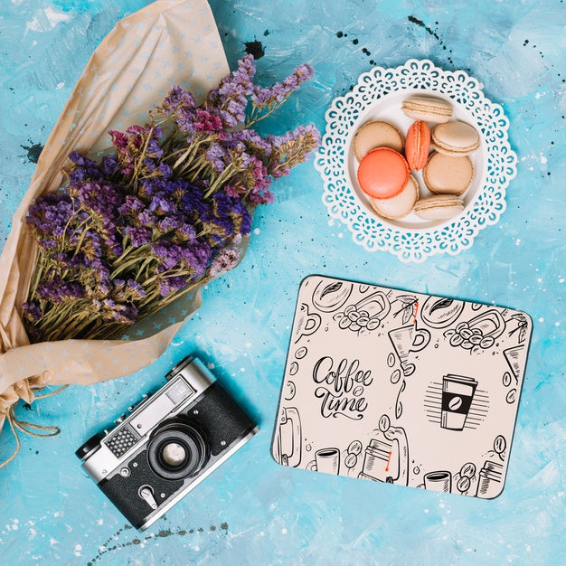 Notebook Mockup With Spring Concept Psd