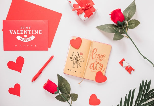 Notebook Mockup With Valentine Concept Psd