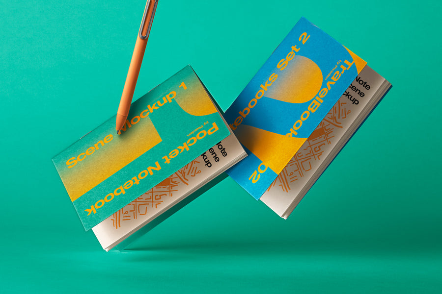 Notebook Set Psd Scene Mockup