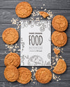 Notebook With Biscuits Frame Psd