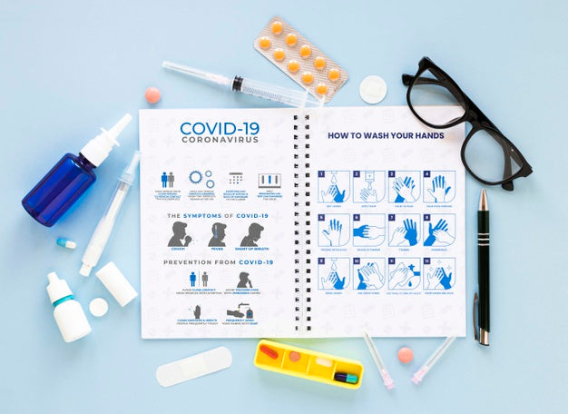 Notebook With Coronavirus Psd