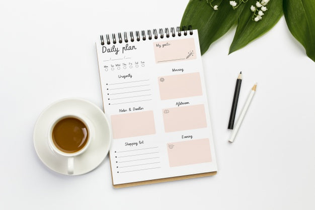 Notebook With Daily Plan Concept Psd