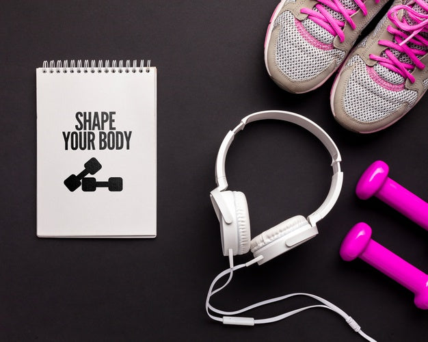 Notebook With Fitness Motivational Message Psd
