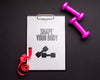 Notebook With Fitness Weights And Meter Psd