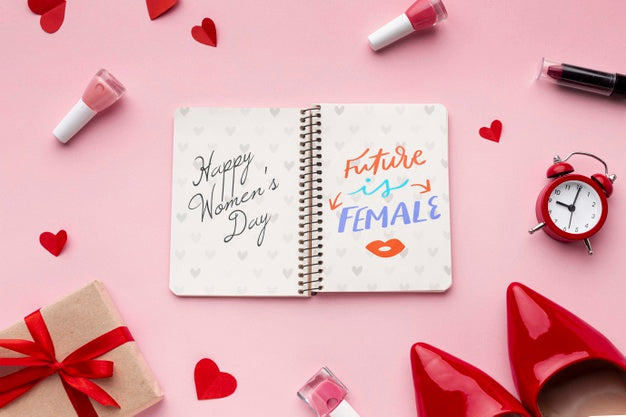 Notebook With Gifts For Womens Day Psd