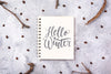 Notebook With Hello Winter Message Psd