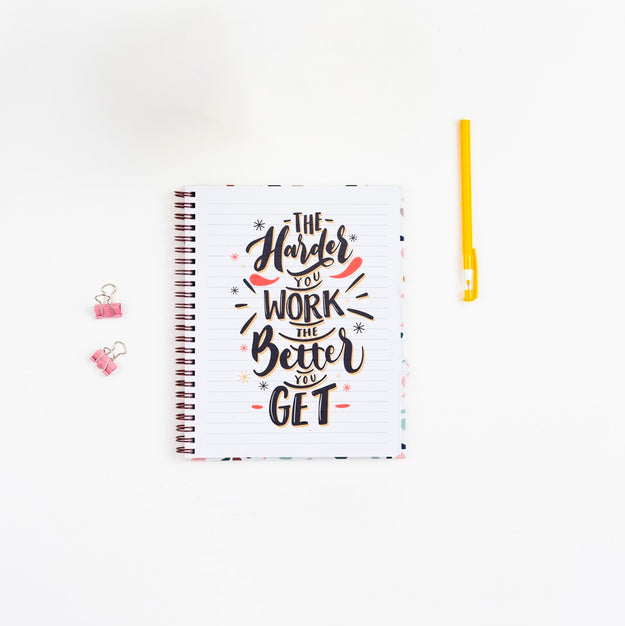 Notebook With Inspirational Quotation Psd