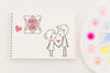Notebook With Love Concept Draw Psd