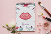 Notebook With Makeup Theme Mock-Up Psd
