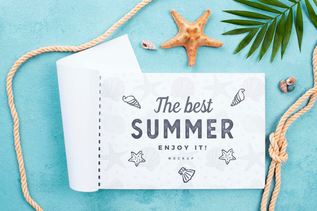 Notebook With Nautic Message And Rope Psd