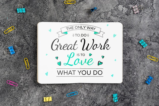 Notebook With Paper Clips Psd