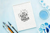 Notebook With Positive Message Draw Psd