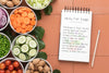 Notebook With Vegetables Psd
