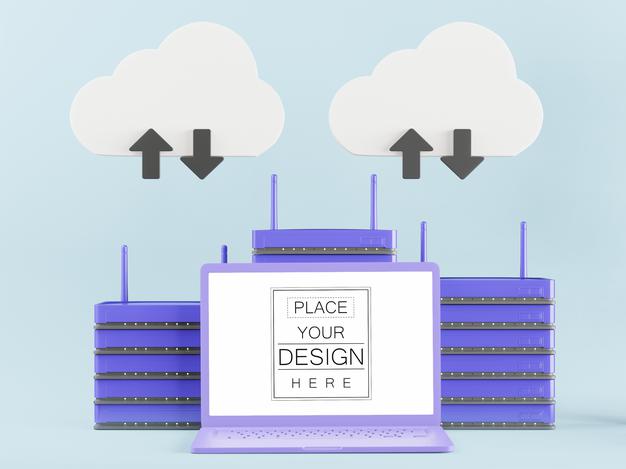 Notebook With Workspace Mockup Psd