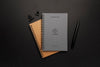 Notebooks Mockup With Black Element On Black Background Psd