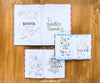 Notebooks With Drawings On Wooden Table Psd