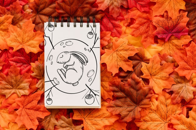 Notepad Mockup With Autumn Concept Psd