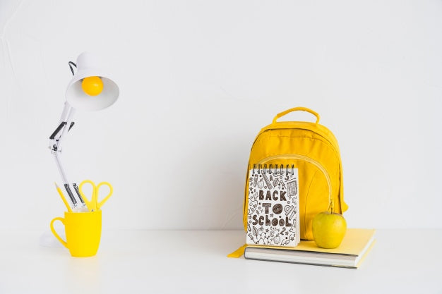 Notepad Mockup With Back To School Concept Psd