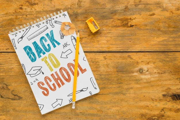 Notepad Mockup With Back To School Concept Psd