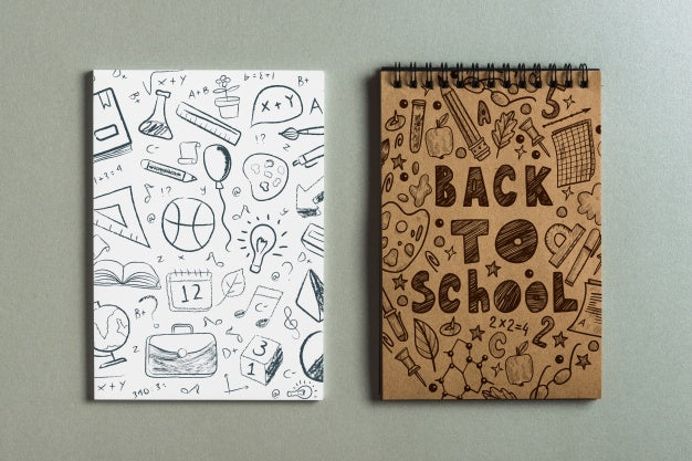 Notepad Mockup With Back To School Concept Psd