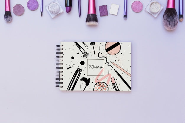 Notepad Mockup With Beauty Concept Psd