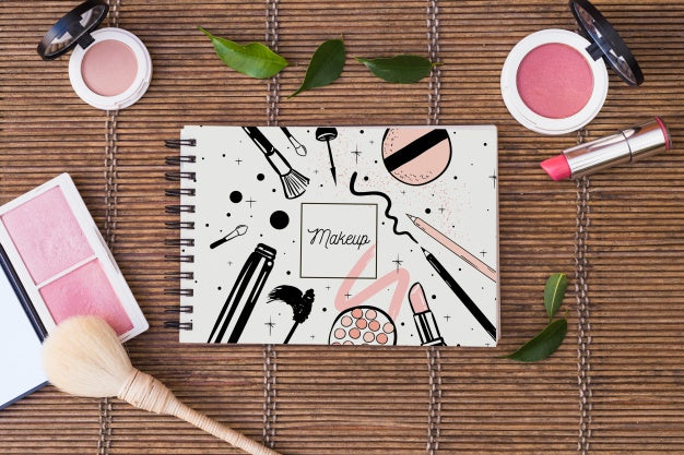 Notepad Mockup With Beauty Concept Psd