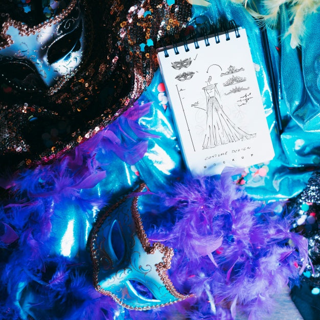 Notepad Mockup With Carnival Concept Psd