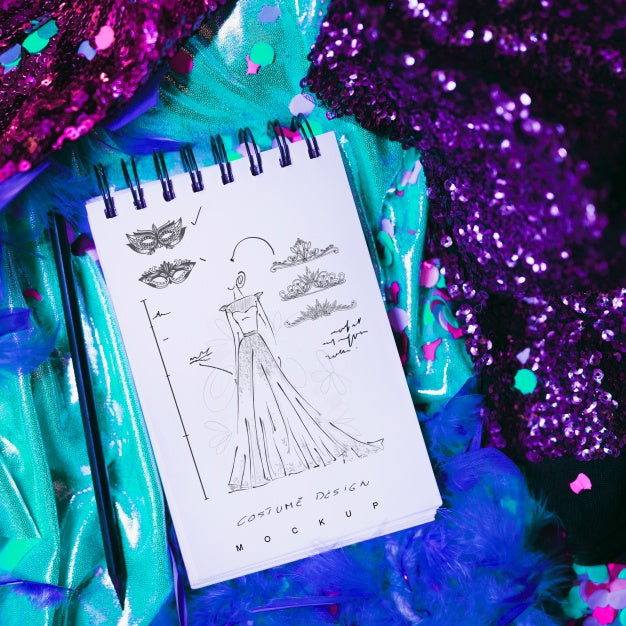 Notepad Mockup With Carnival Concept Psd