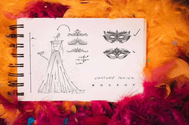 Notepad Mockup With Carnival Concept Psd