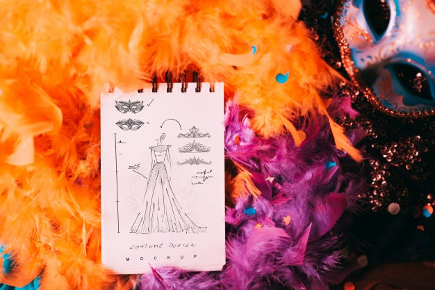 Notepad Mockup With Carnival Concept Psd