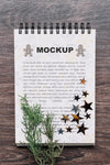 Notepad Mockup With Christmas Concept Psd