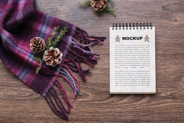 Notepad Mockup With Christmas Concept Psd