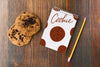 Notepad Mockup With Cookie Concept Psd