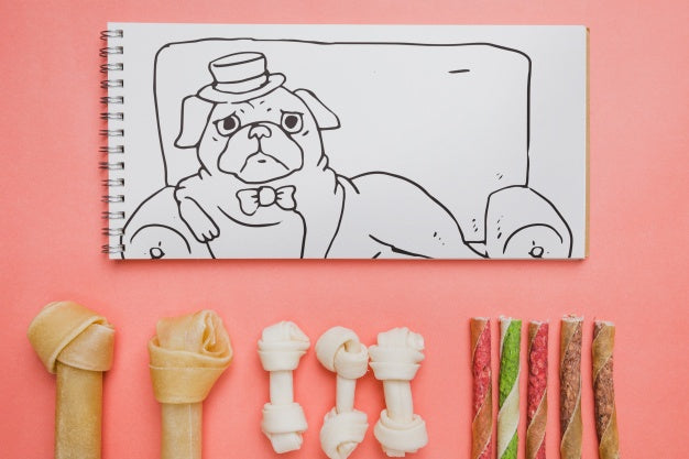 Notepad Mockup With Dog Concept Psd