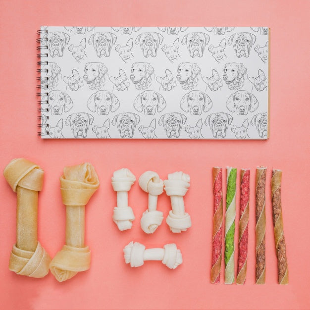 Notepad Mockup With Dog Concept Psd