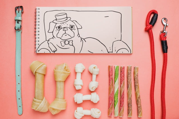 Notepad Mockup With Dog Concept Psd