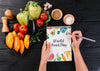 Notepad Mockup With Food Concept Psd