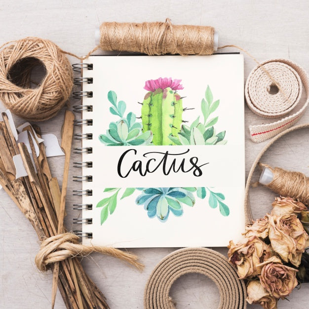 Notepad Mockup With Gardening Concept Psd