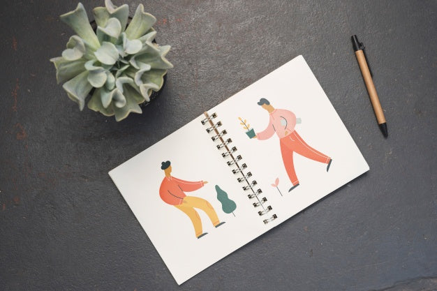 Notepad Mockup With Gardening Concept Psd