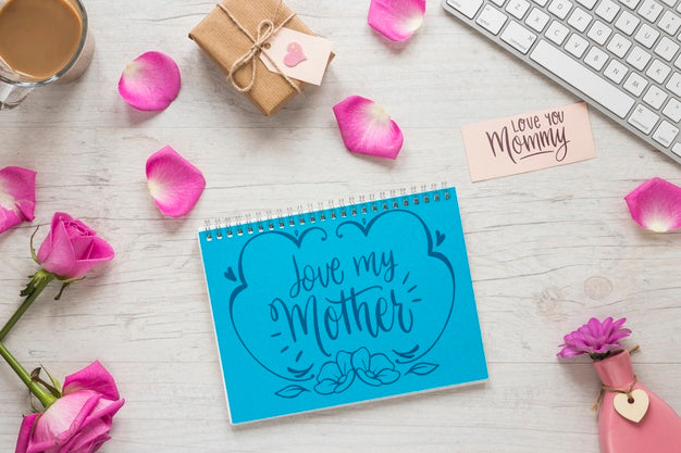 Notepad Mockup With Mothers Day Concept Psd