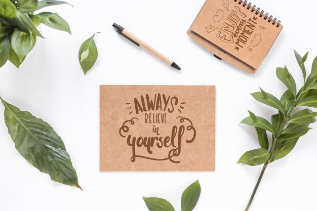 Notepad Mockup With Nature Concept Psd