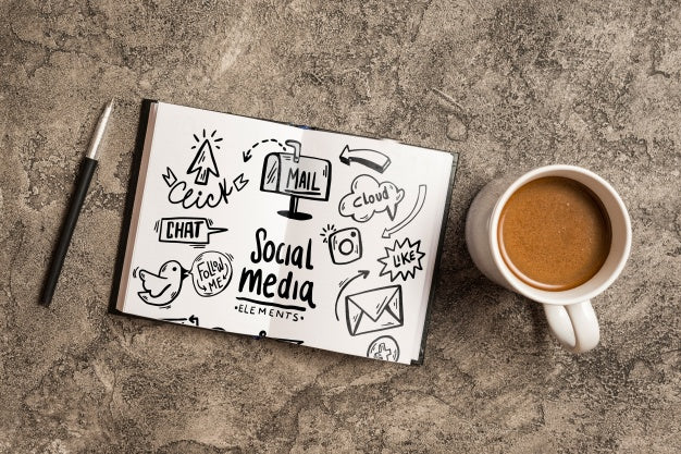 Notepad Mockup With Office Elements Psd